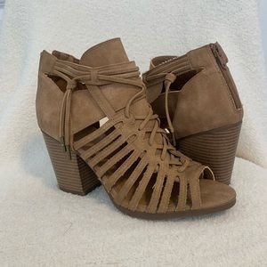 Brown Rampage heeled sandals. Never worn, new condition.